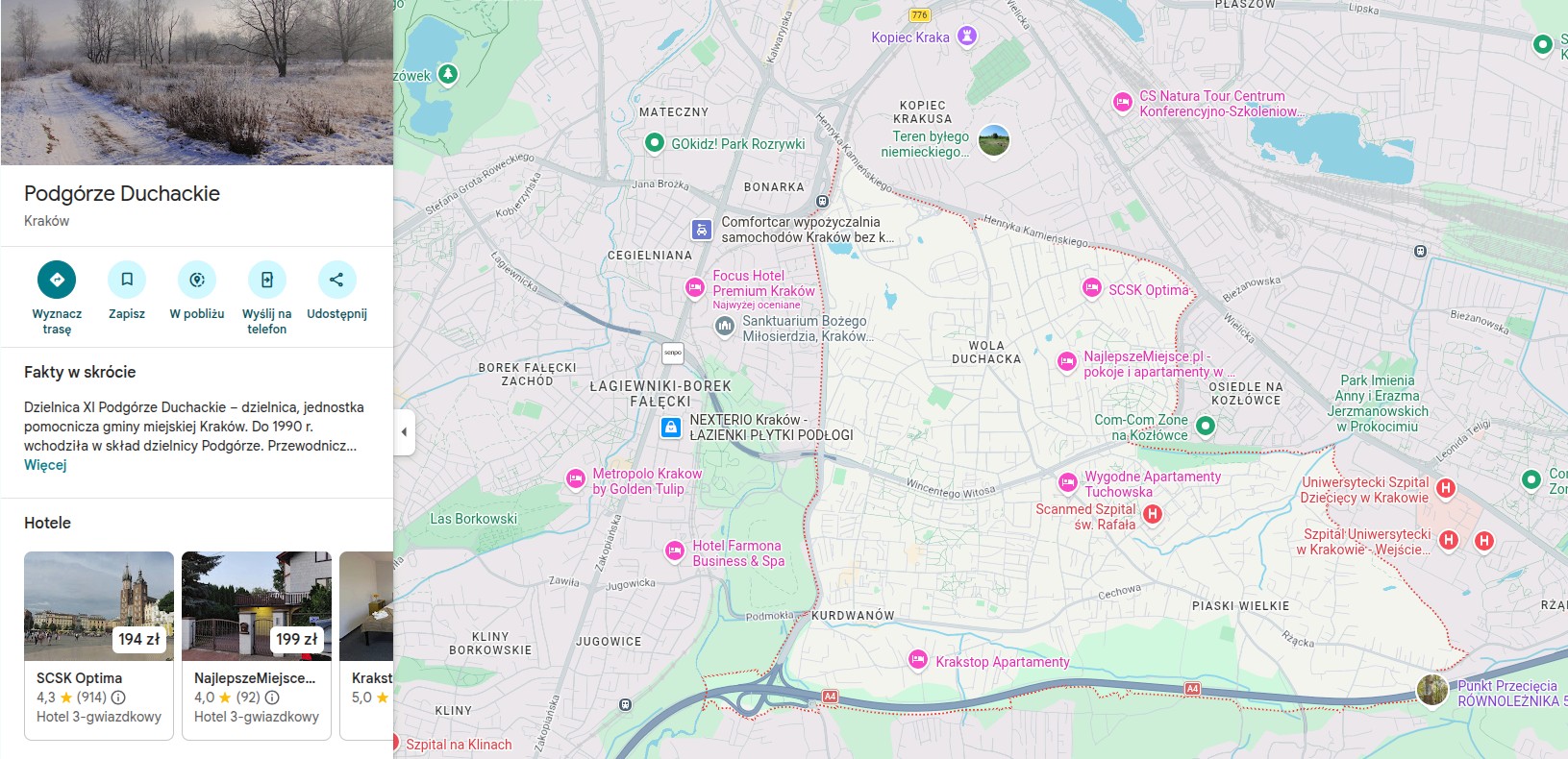 Kraków Podgórze Duchackie – duża dzielnica południowego Krakowa, gdzie świadczymy czyszczenie klimatyzacji