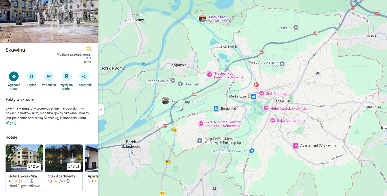 Skawina – miasto przemysłowe na południe od Krakowa, gdzie świadczymy czyszczenie klimatyzacji